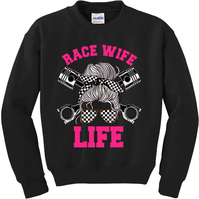 Race Wife Life Dirt Track Racing Racer Bike Car MX Kids Sweatshirt