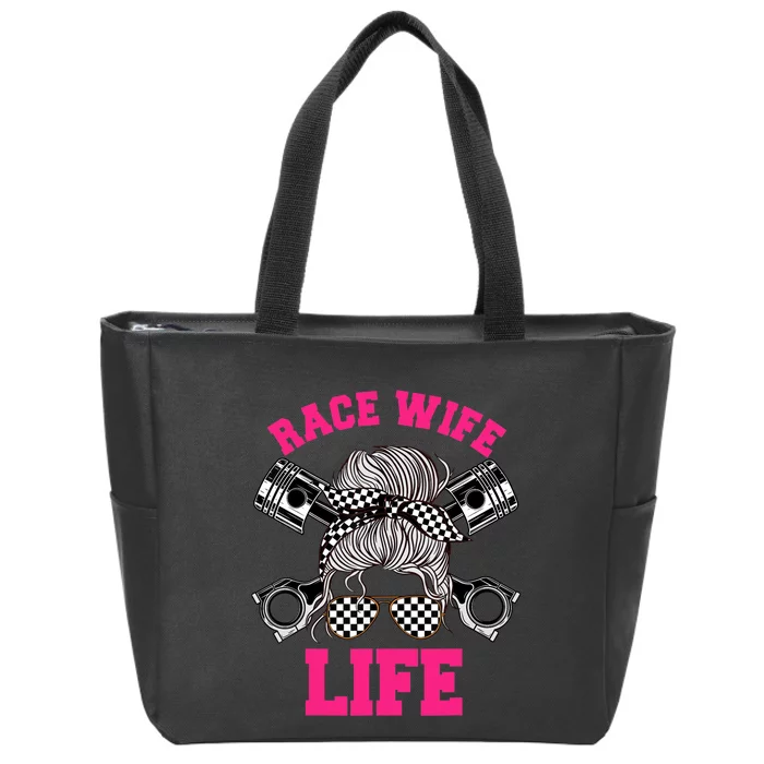 Race Wife Life Dirt Track Racing Racer Bike Car MX Zip Tote Bag