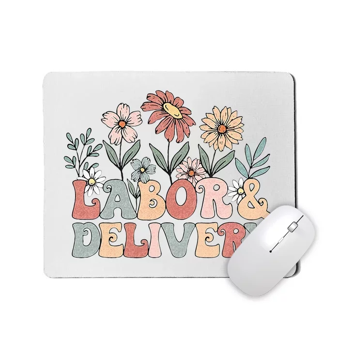 Retro Wildflowers Labor And Delivery Nurse Back To School Mousepad