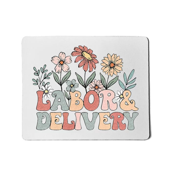 Retro Wildflowers Labor And Delivery Nurse Back To School Mousepad