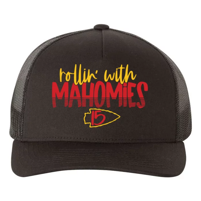 Rolling With Mahomies Mahomes 15 Yupoong Adult 5-Panel Trucker Hat