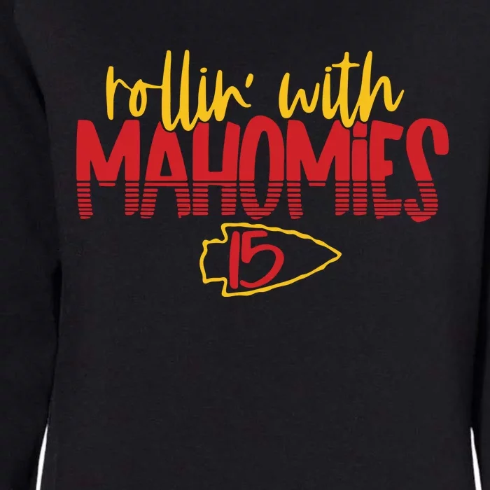 Rolling With Mahomies Mahomes 15 Womens California Wash Sweatshirt