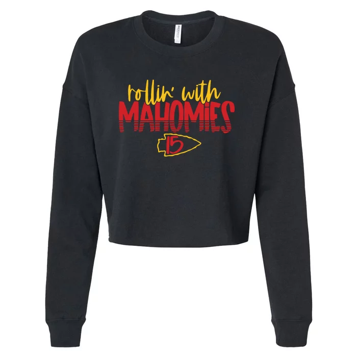 Rolling With Mahomies Mahomes 15 Cropped Pullover Crew