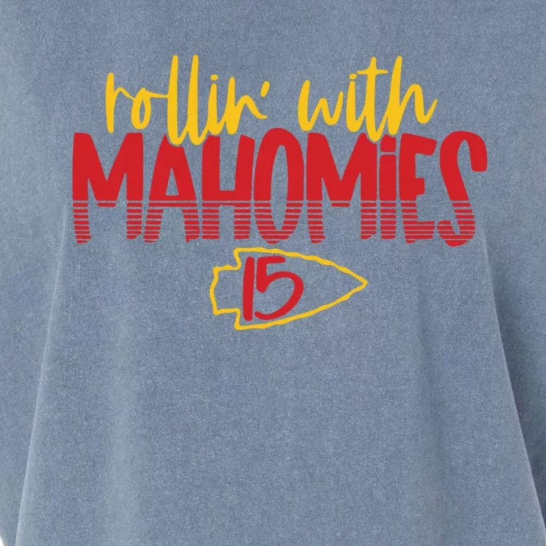 Rolling With Mahomies Mahomes 15 Garment-Dyed Women's Muscle Tee