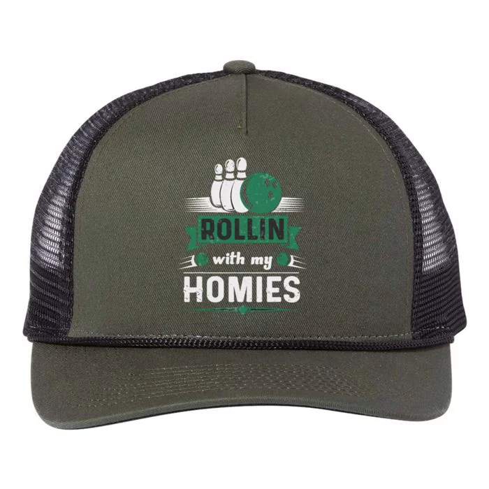 Rollin with my Homies Retro Bowling Retro Rope Trucker Hat Cap