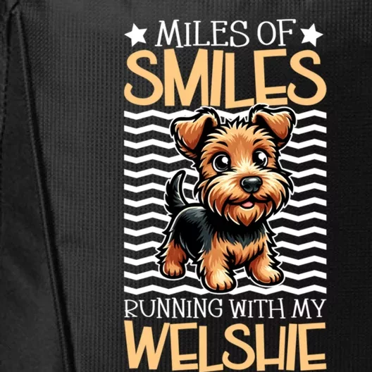 Running With My Welsh Terrier Funny Gift City Backpack