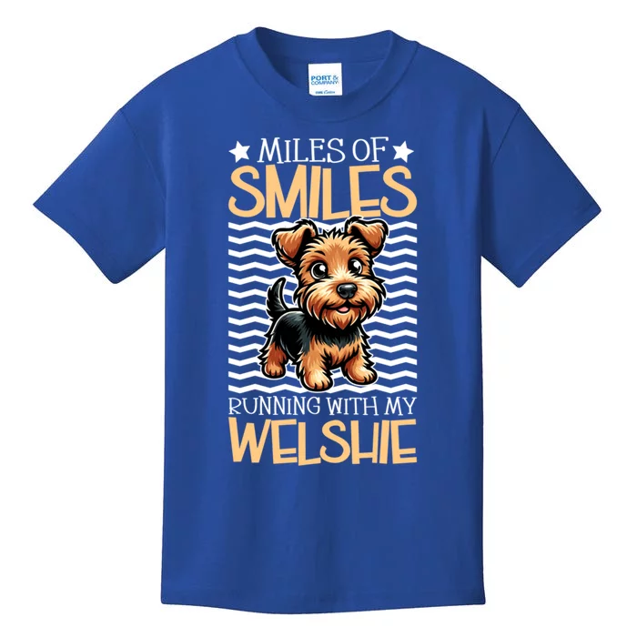 Running With My Welsh Terrier Funny Gift Kids T-Shirt