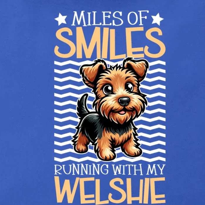 Running With My Welsh Terrier Funny Gift Zip Tote Bag