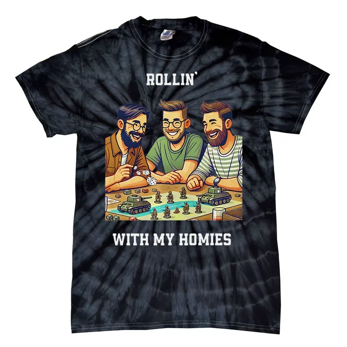 Rolling With My Homies Tabletop Gamer Premium Tie-Dye T-Shirt