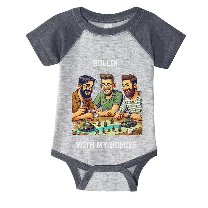 Rolling With My Homies Tabletop Gamer Premium Infant Baby Jersey Bodysuit