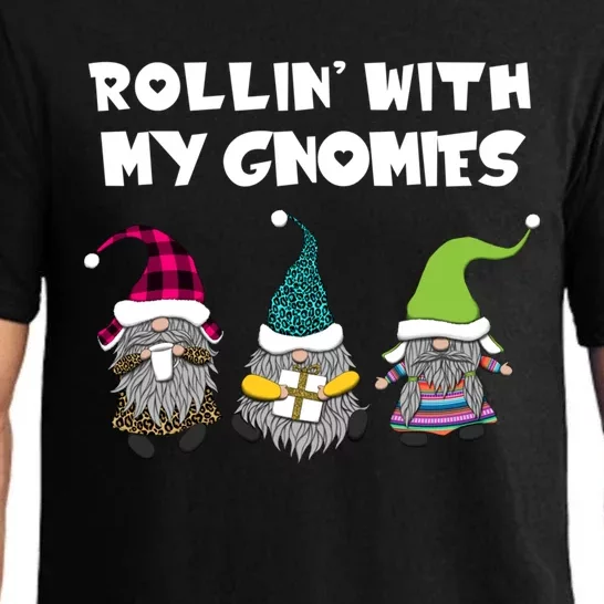 Rollin With My Gnomies Gnome Christmas Holiday Gift Pajama Set