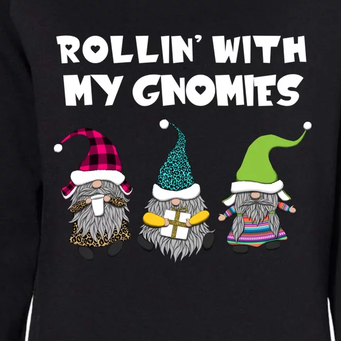 Rollin With My Gnomies Gnome Christmas Holiday Gift Womens California Wash Sweatshirt