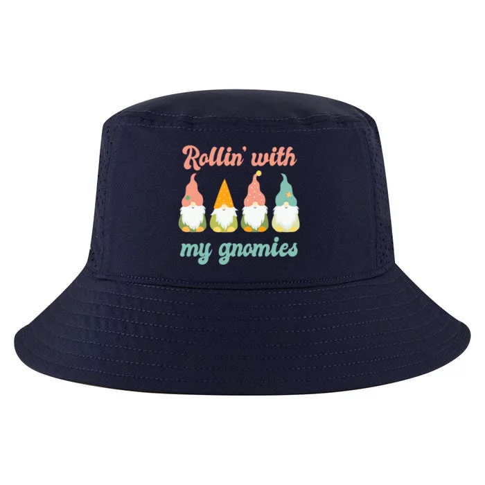 Rolling With My Gnomies Funny Gnome Pun Xmas Garden Gnomes Gift Cool Comfort Performance Bucket Hat