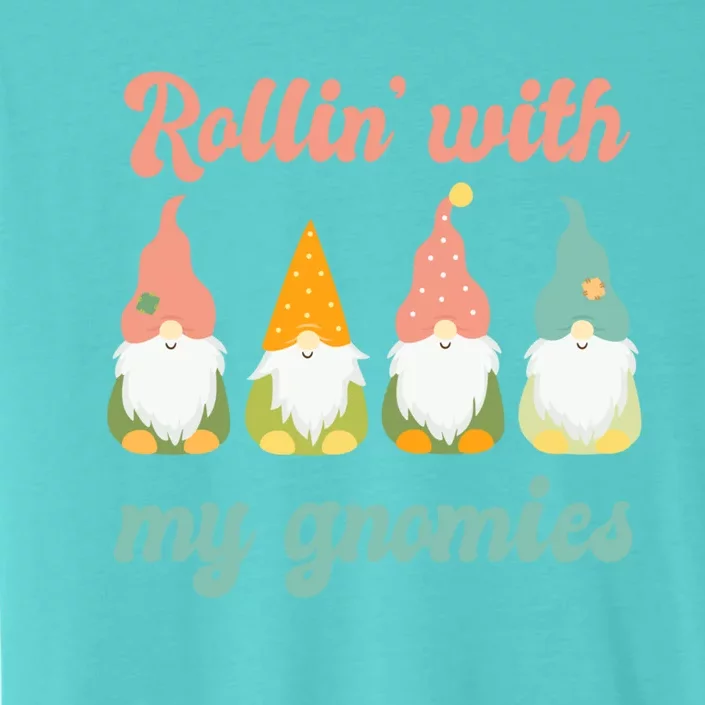 Rolling With My Gnomies Funny Gnome Pun Xmas Garden Gnomes Gift ChromaSoft Performance T-Shirt