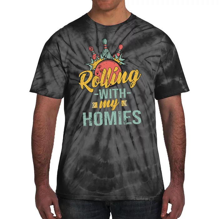 Rollin With My Homies Retro Bowling Tie-Dye T-Shirt