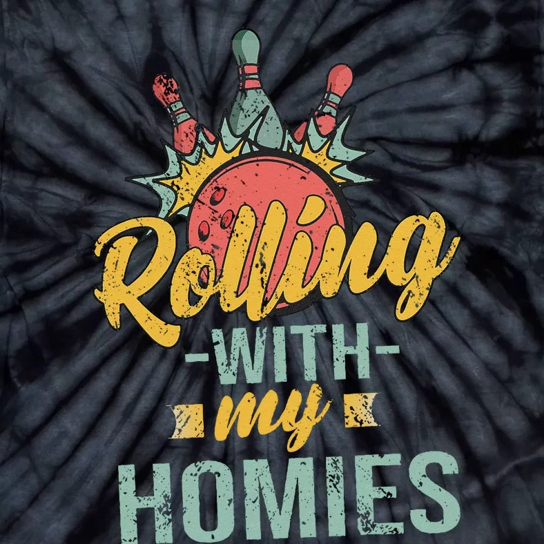 Rollin With My Homies Retro Bowling Tie-Dye T-Shirt