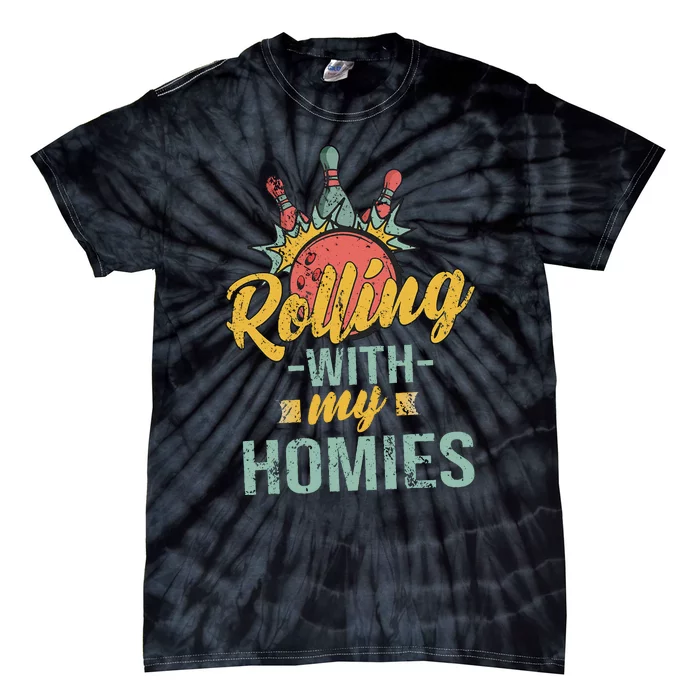 Rollin With My Homies Retro Bowling Tie-Dye T-Shirt