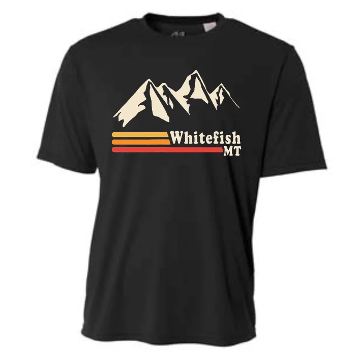 Retro Whitefish Montana Rocky Mountains Ski Cooling Performance Crew T-Shirt