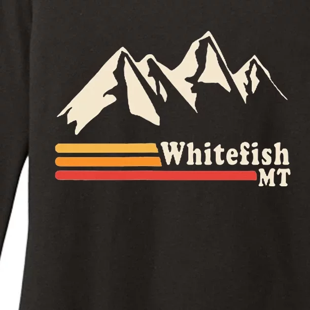 Retro Whitefish Montana Rocky Mountains Ski Womens CVC Long Sleeve Shirt