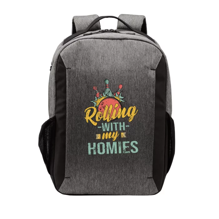 Rollin With My Homies Retro Bowling Vector Backpack