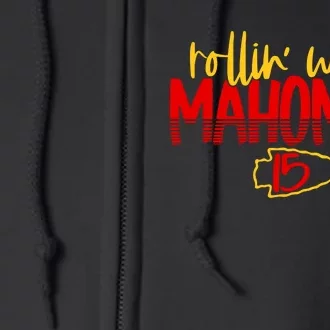 Rolling With Mahomies Patrick Mahomes 15 Full Zip Hoodie