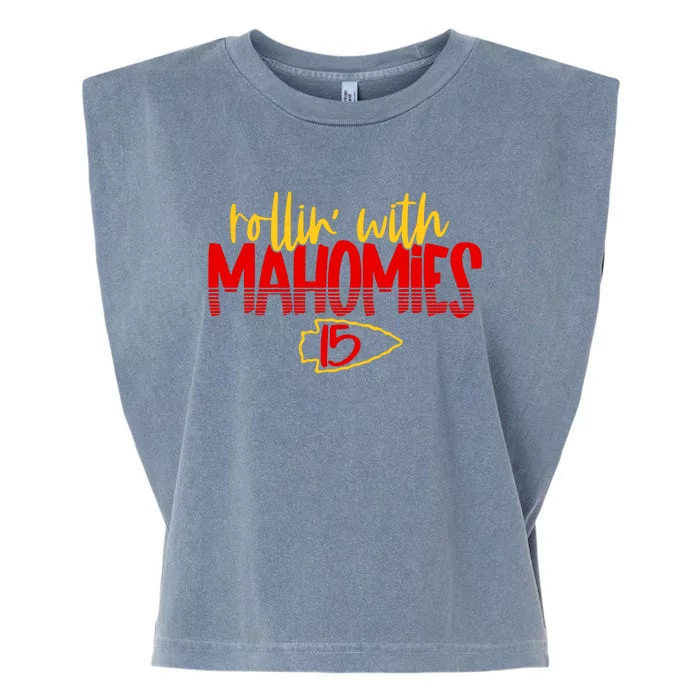 Rolling With Mahomies Patrick Mahomes 15 Garment-Dyed Women's Muscle Tee