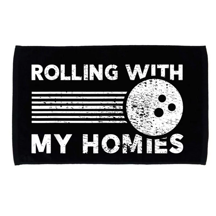 Rolling With My Homies Funny Bowling Microfiber Hand Towel