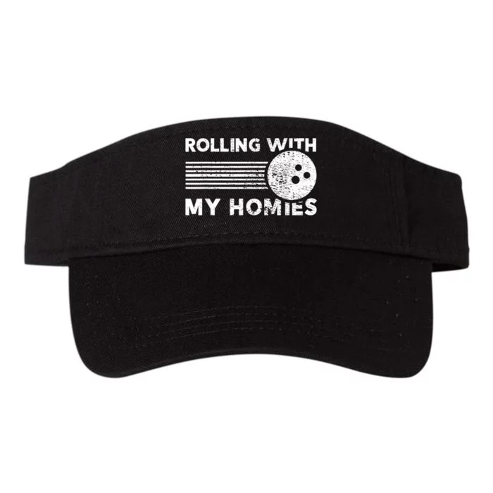 Rolling With My Homies Funny Bowling Valucap Bio-Washed Visor