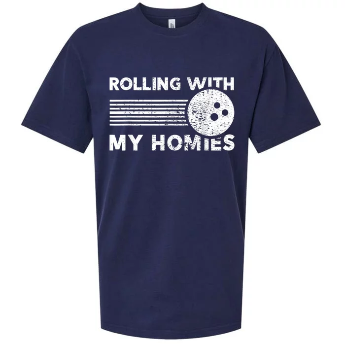 Rolling With My Homies Funny Bowling Sueded Cloud Jersey T-Shirt