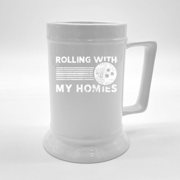 Rolling With My Homies Funny Bowling Front & Back Beer Stein