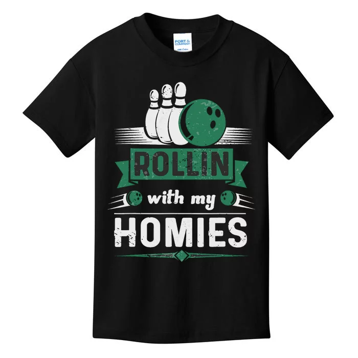 Rolling With My Homies Bowling Vintage Kids T-Shirt