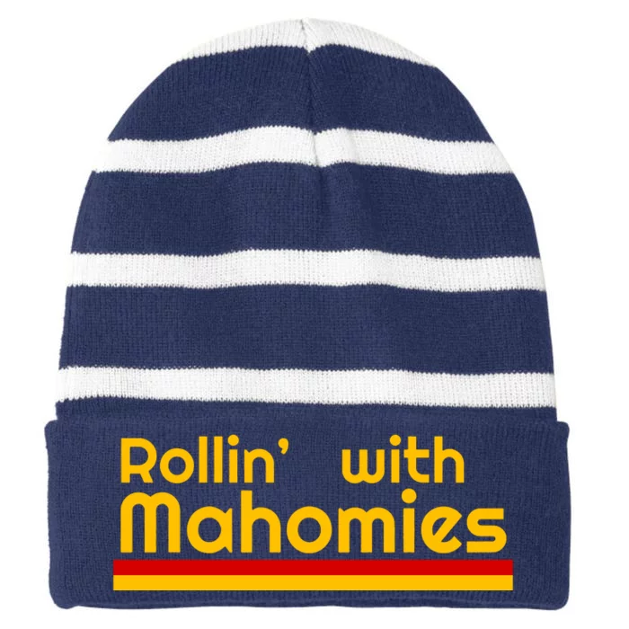 Rolling With Mahomies Chief Kingdom Champions Striped Beanie with Solid Band