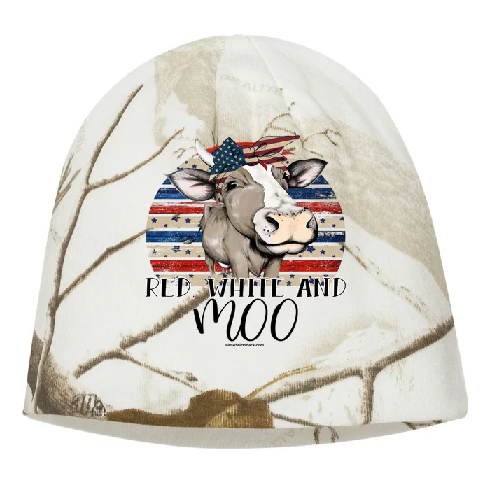 Red White Moo Blue Mighty Moo Cowpens Sc South Carolina Gift Kati - Camo Knit Beanie