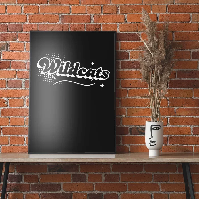 Retro Wildcats Mascot Back To School Spirit Sport Fans Game Poster