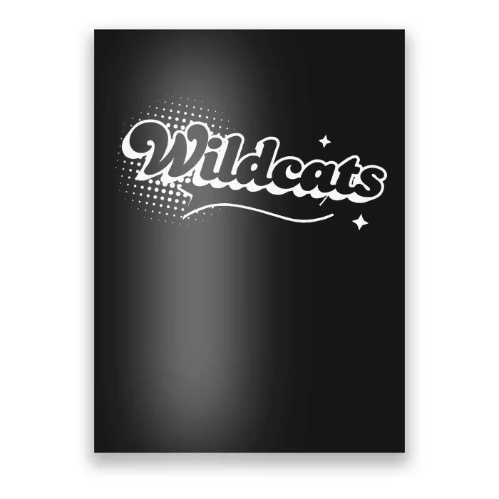 Retro Wildcats Mascot Back To School Spirit Sport Fans Game Poster