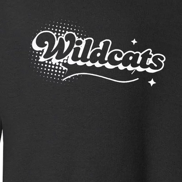 Retro Wildcats Mascot Back To School Spirit Sport Fans Game Toddler Sweatshirt