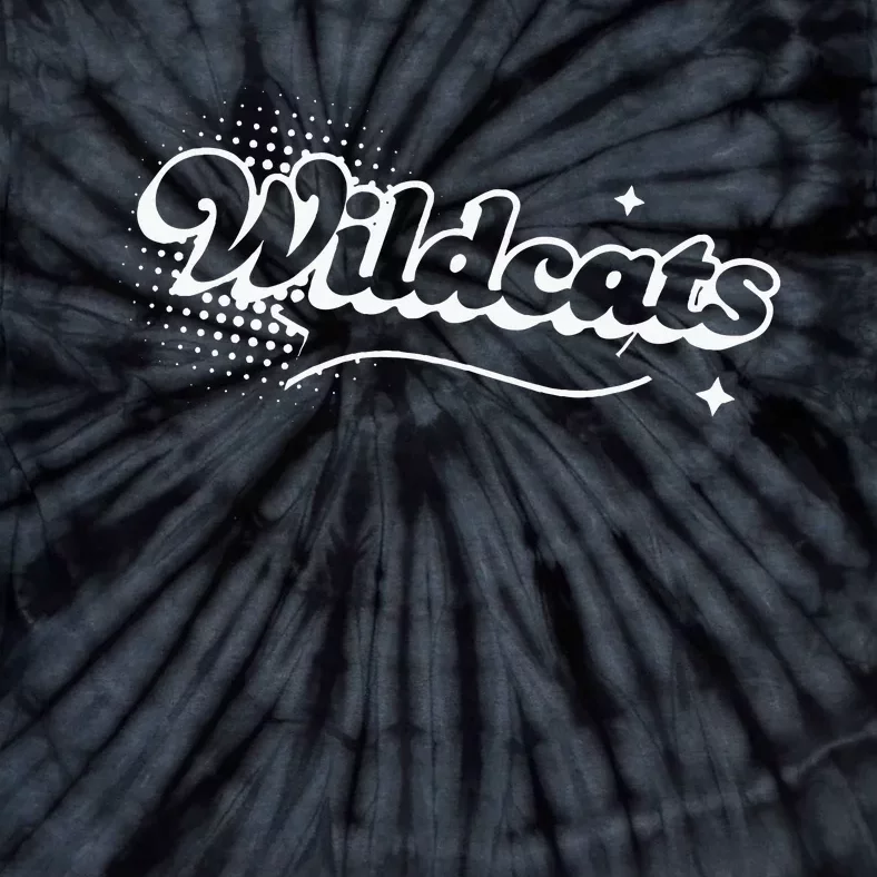 Retro Wildcats Mascot Back To School Spirit Sport Fans Game Tie-Dye T-Shirt