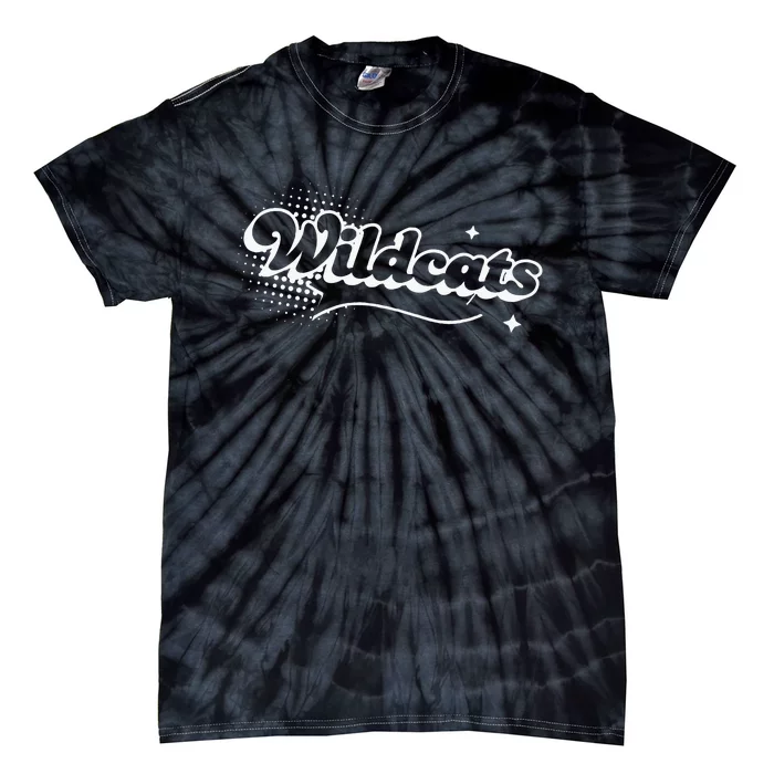 Retro Wildcats Mascot Back To School Spirit Sport Fans Game Tie-Dye T-Shirt