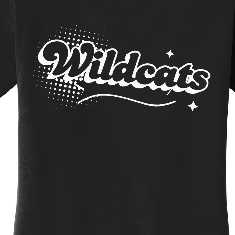 Retro Wildcats Mascot Back To School Spirit Sport Fans Game Women's T-Shirt