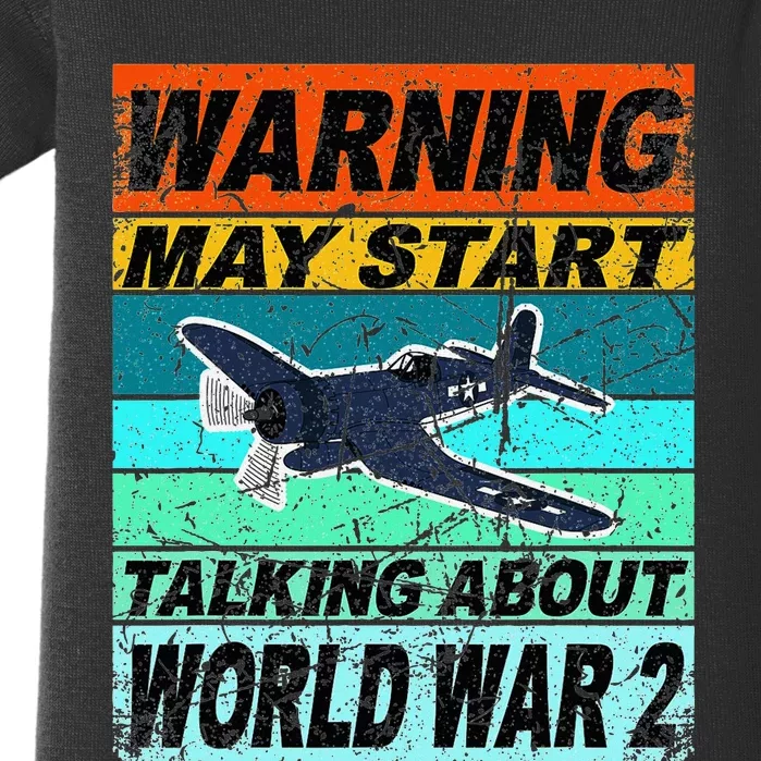 Retro Warning May Start Talking About Ww2 World War Ii Baby Bodysuit