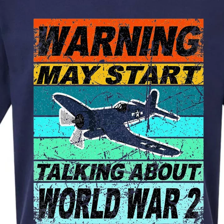 Retro Warning May Start Talking About Ww2 World War Ii Sueded Cloud Jersey T-Shirt