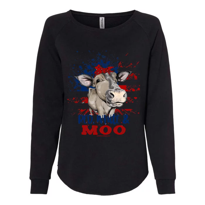 Red White Moo Blue Mighty Moo Cowpens Sc South Carolina Gift Womens California Wash Sweatshirt