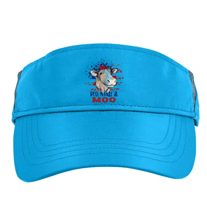 Red White Moo Blue Mighty Moo Cowpens Sc South Carolina Gift Adult Drive Performance Visor