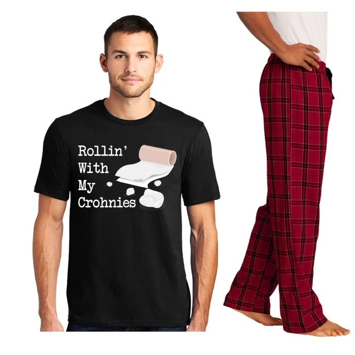 Rollin With My Crohnies Funny Crohn's Disease Awareness Cute Gift Pajama Set