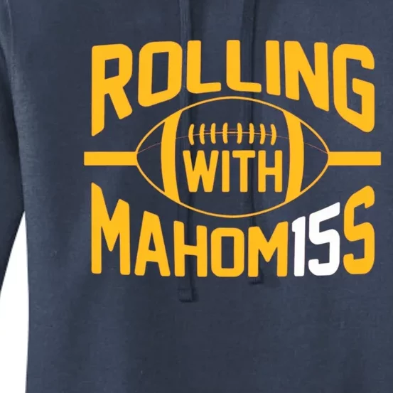 Rolling With Mahomes KC Football Funny Women's Pullover Hoodie