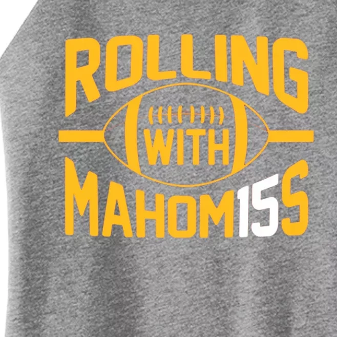 Rolling With Mahomes KC Football Funny Women’s Perfect Tri Rocker Tank