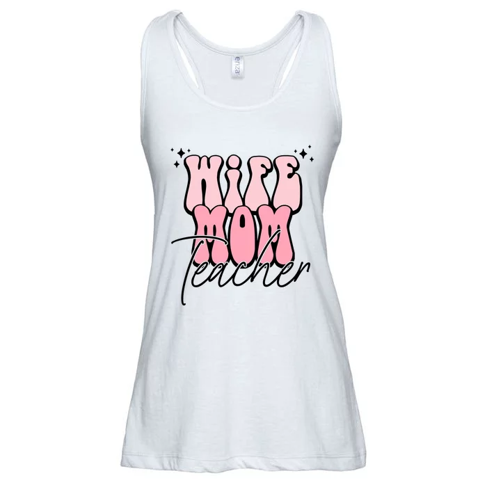 Retro Wife Mom Teacher Mothers Day Ladies Essential Flowy Tank