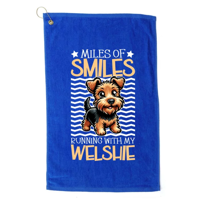 Running With My Welsh Terrier Gift Platinum Collection Golf Towel