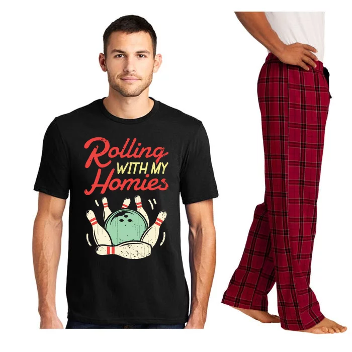 Rolling With My Homies Bowling Bowlers Funny Gift Pajama Set