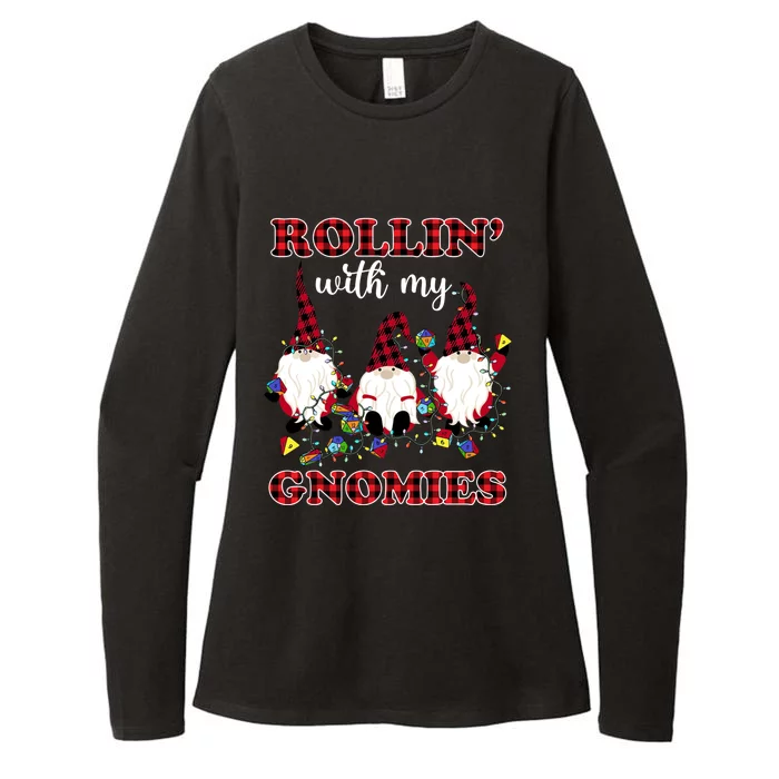 Rollin With My Gnomies Roll For Initiative Christmas Gnomes Gift Womens CVC Long Sleeve Shirt